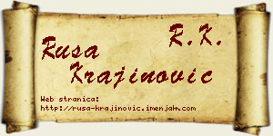 Rusa Krajinović vizit kartica